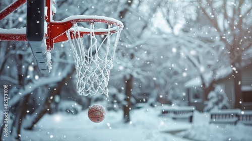 Winter basketball basket