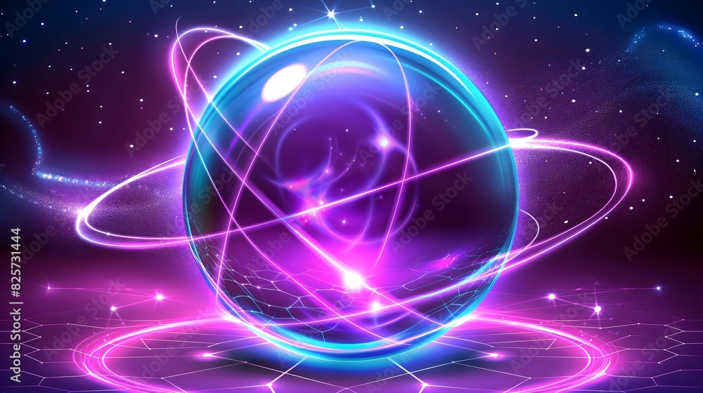Obraz premium abstract background with glowing sphere