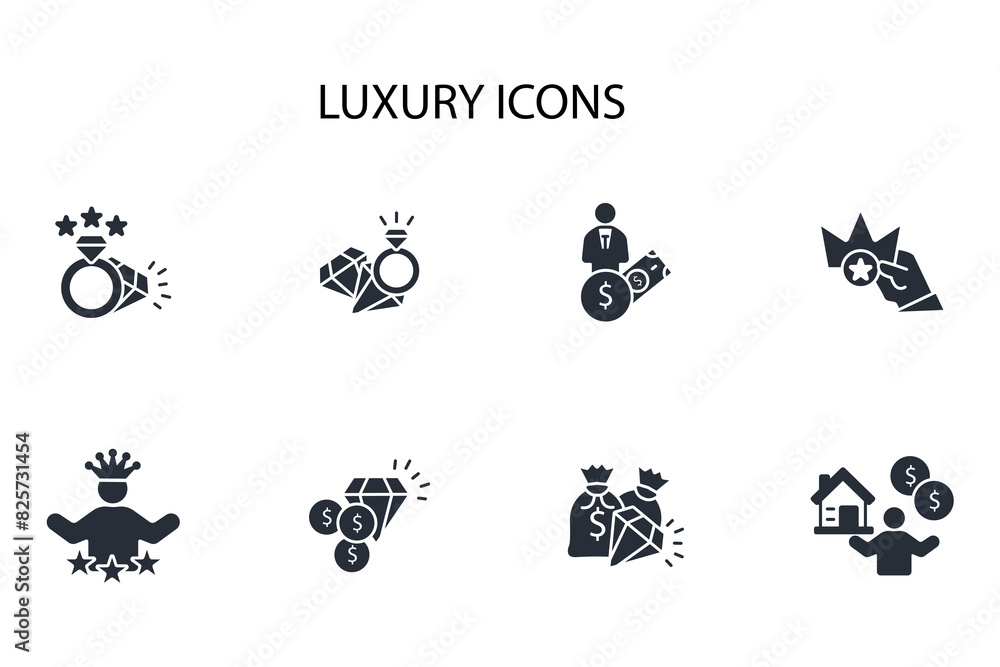 luxury icon set.vector.Editable stroke.linear style sign for use web design,logo.Symbol illustration. luxury icon set.vector.Editable stroke.linear style sign for use web design,logo.Symbol illustration.