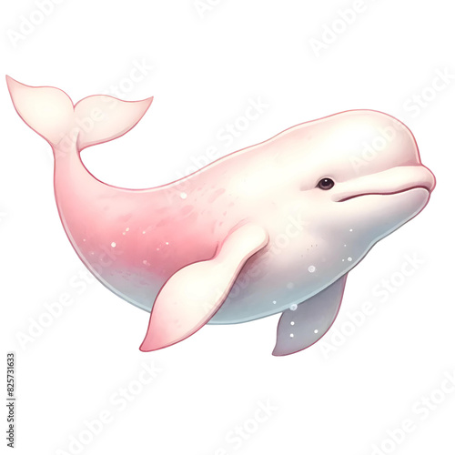 3d Pink Beluga whale