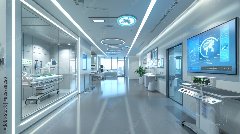Futuristic Hospital with 5G-Enabled Remote Consultations and Real-Time Monitoring Futuristic Hospital with 5G-Enabled Remote Consultations and Real-Time Monitoring
