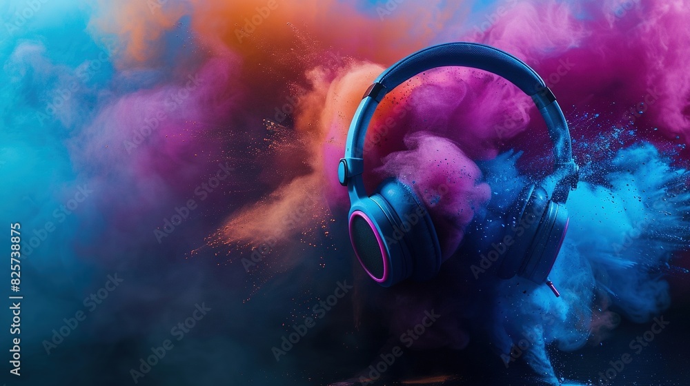 Music Festival Concept - Headphone and Colorful Powder Vivid Color
Music Festival Concept - Headphone and Colorful Powder Vivid Color