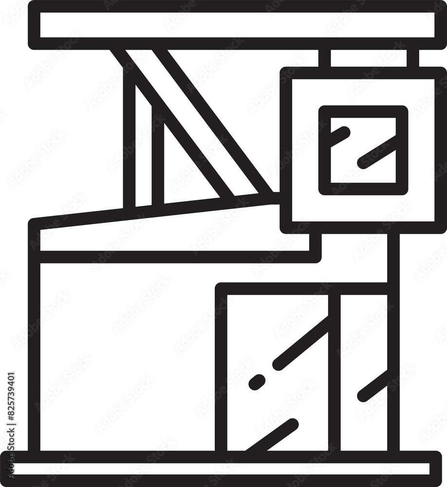Modern Building Line Icon