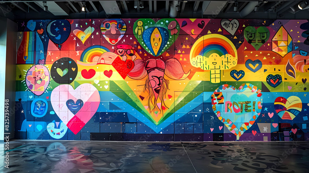 Obraz premium A colorful wall of the LGBTQ community.