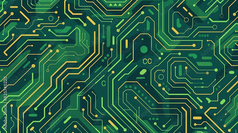 Digital Circuit Board Treasure Map - Cartoon Style Website Background Illustration Digital Circuit Board Treasure Map - Cartoon Style Website Background Illustration