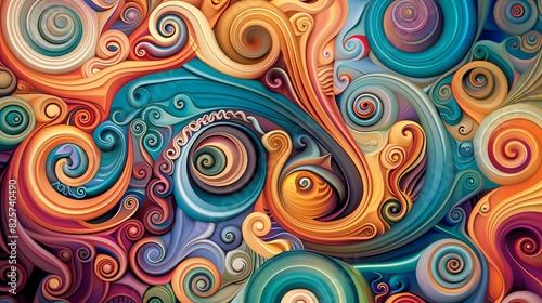 Swirling patterns of bright hues creating a lively and captivating backdrop