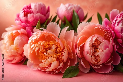 Bouquet of peony flowers  peonies blossom for celebration and romance