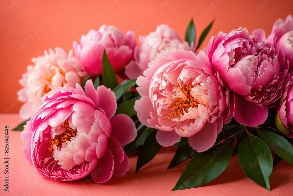 Bouquet of peony flowers, peonies blossom for celebration and romance
