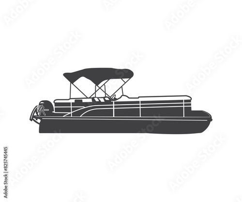 Print Print Pontoon Boat Design, Pontoon Boat Clipart, Pontoon Boat Vector, Pontoon Boat Gift, Pontoon Boat Outline