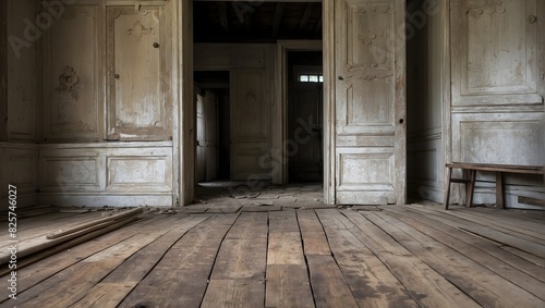 The hidden stories etched into the worn floorboards of an abandoned house ai_generated