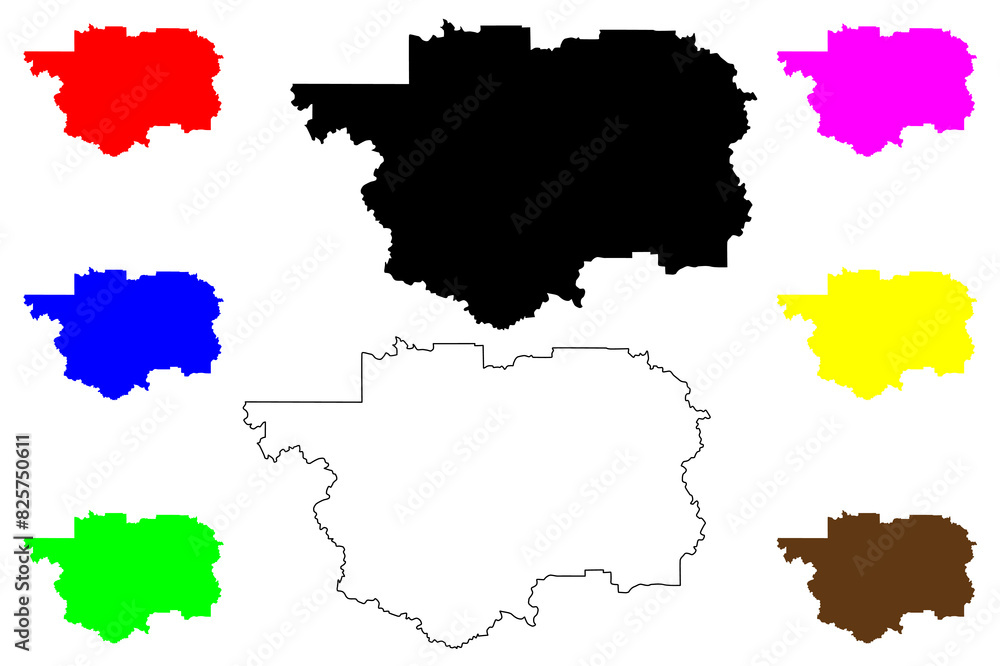 Cariboo Regional District (Canada, British Columbia or BC Province, North America) map vector illustration, scribble sketch Cariboo map Cariboo Regional District (Canada, British Columbia or BC Province, North America) map vector illustration, scribble sketch Cariboo map