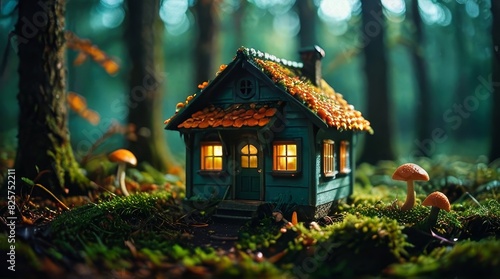Tiny House Dreams: A Tilt-Shift Dark Analog Photo with Bokeh