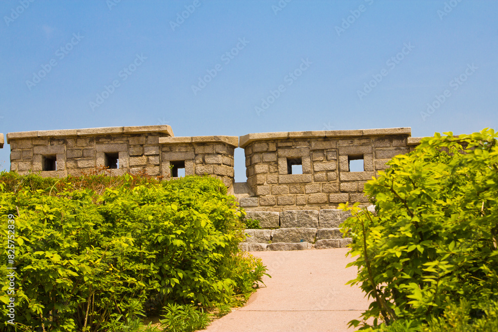 The Fortress Wall of Seoul (Seoul City Wall) in Naksan park, Seoul city, Korea.