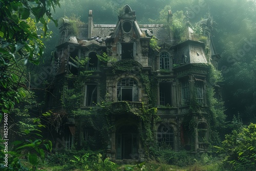 Abandoned house surrounded by nature, creating a picturesque and serene scene
