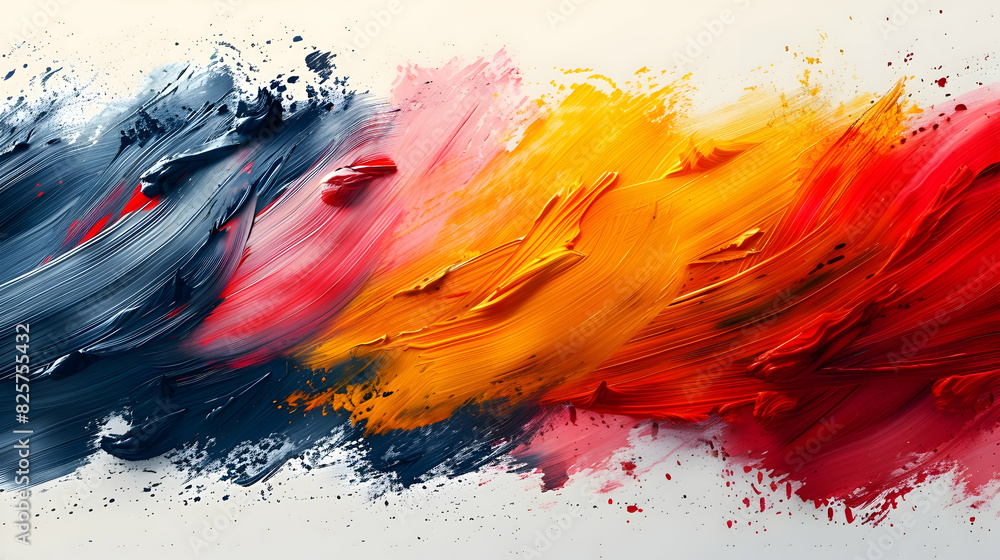 A business presentation slide set with innovative brush stroke banners, each stroke representing a dynamic aspect of entrepreneurship, set against a minimalist background