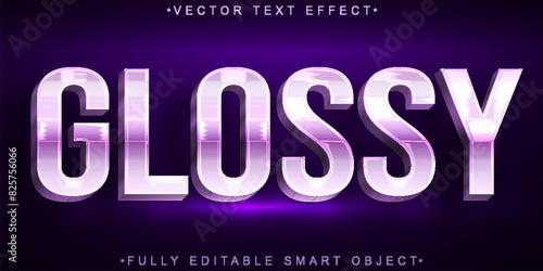Shiny Purple Glossy Vector Fully Editable Smart Object Text Effect