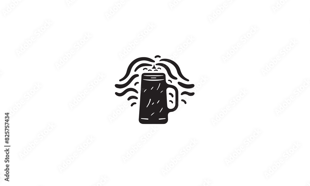 beer logo line art black simple on white background beer logo line art black simple on white background