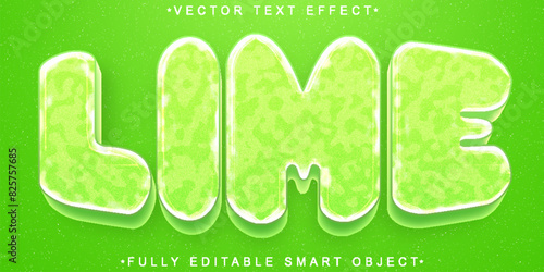 Cartoon Fresh Green Lime Vector Fully Editable Smart Object Text Effect