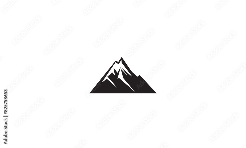 mountain logo black simple flat icon on white background mountain logo black simple flat icon on white background