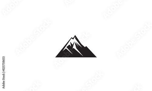 mountain logo black simple flat icon on white background