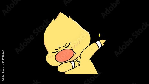 Cool Duck Animated Transparent Background Video for Stock Footage