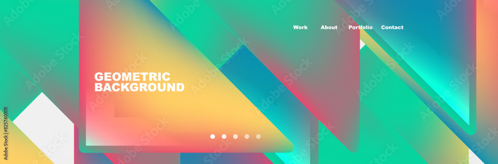 Gradient triangles composition with bright fluid colors. Vector Illustration For Wallpaper, Banner, Background, Card, Book Illustration, landing page