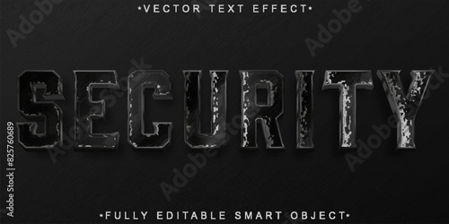 Dark Worn Security Guard Vector Fully Editable Smart Object Text Effect