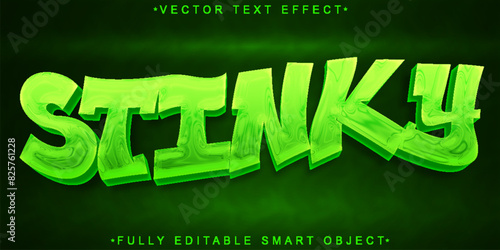 Green Stinky Trash Vector Fully Editable Smart Object Text Effect