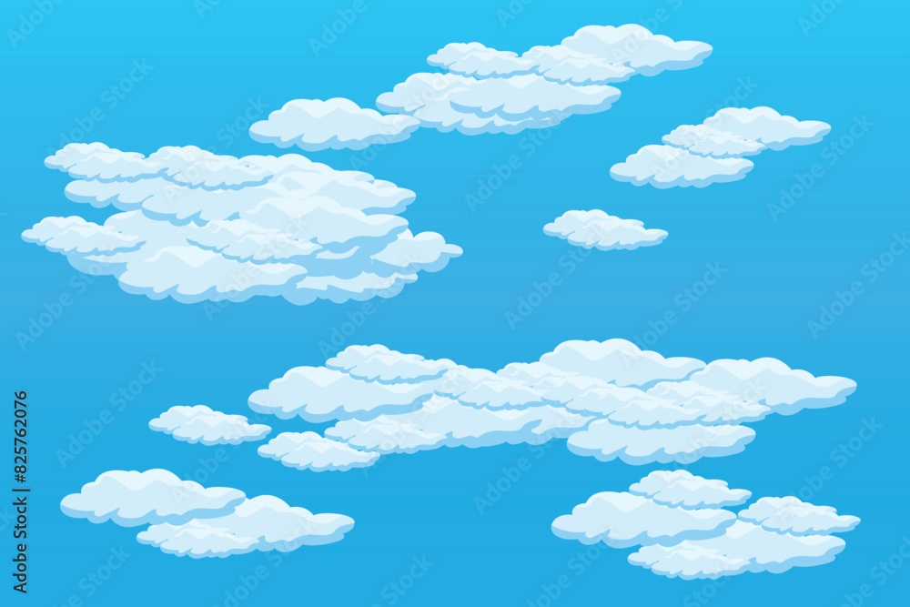 Cloud sky scene background vector simple cloud illustration template design Cloud sky scene background vector simple cloud illustration template design
