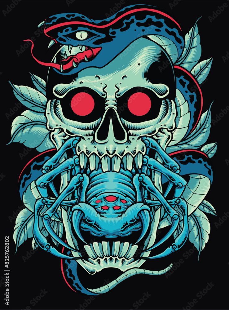 Graphic Demon Beast Mode Illustration for Apparel Style Graphic Demon Beast Mode Illustration for Apparel Style