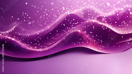 Purple color abstract futuristic particles wave background design