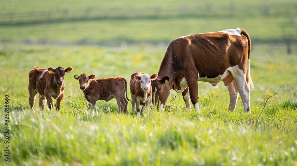 Calves with their mother, Becerros con su madre, becerros Image Calves with their mother, Becerros con su madre, becerros Image