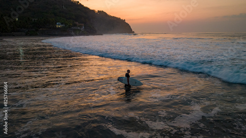 Surfer in El Zonte, El Salvador
