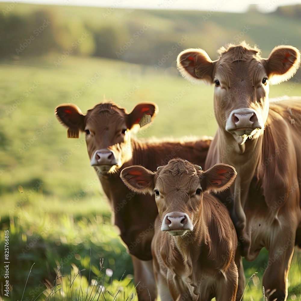 Calves with their mother, Becerros con su madre, becerros Image Calves with their mother, Becerros con su madre, becerros Image