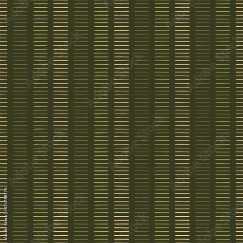 hand drawn stripes. vector seamless pattern. green yellow repetitive background. folk decorative art. fabric swatch. wrapping paper. geometric design template for textile, home decor, linen