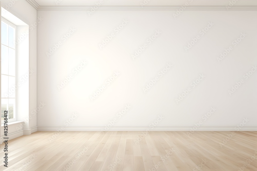 Bright and Minimalist Empty Living Room with Large Windows for Seamless Mockup or Design Presentation Bright and Minimalist Empty Living Room with Large Windows for Seamless Mockup or Design Presentation