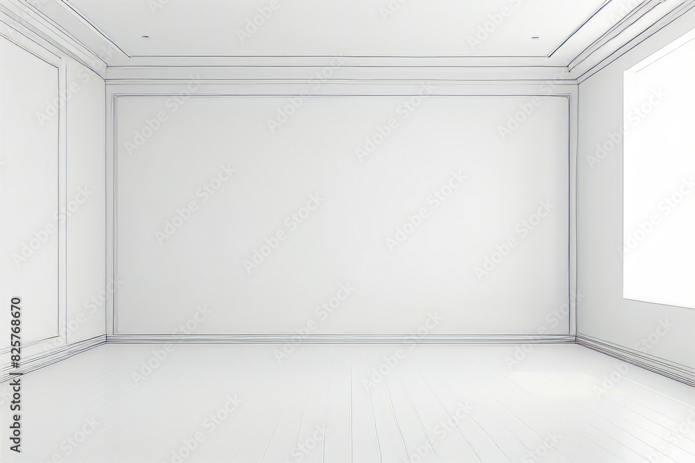 Fototapeta premium White room with white wall and white floor.