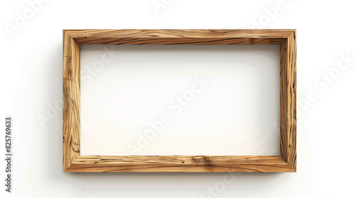 wooden frame isolated on white background 