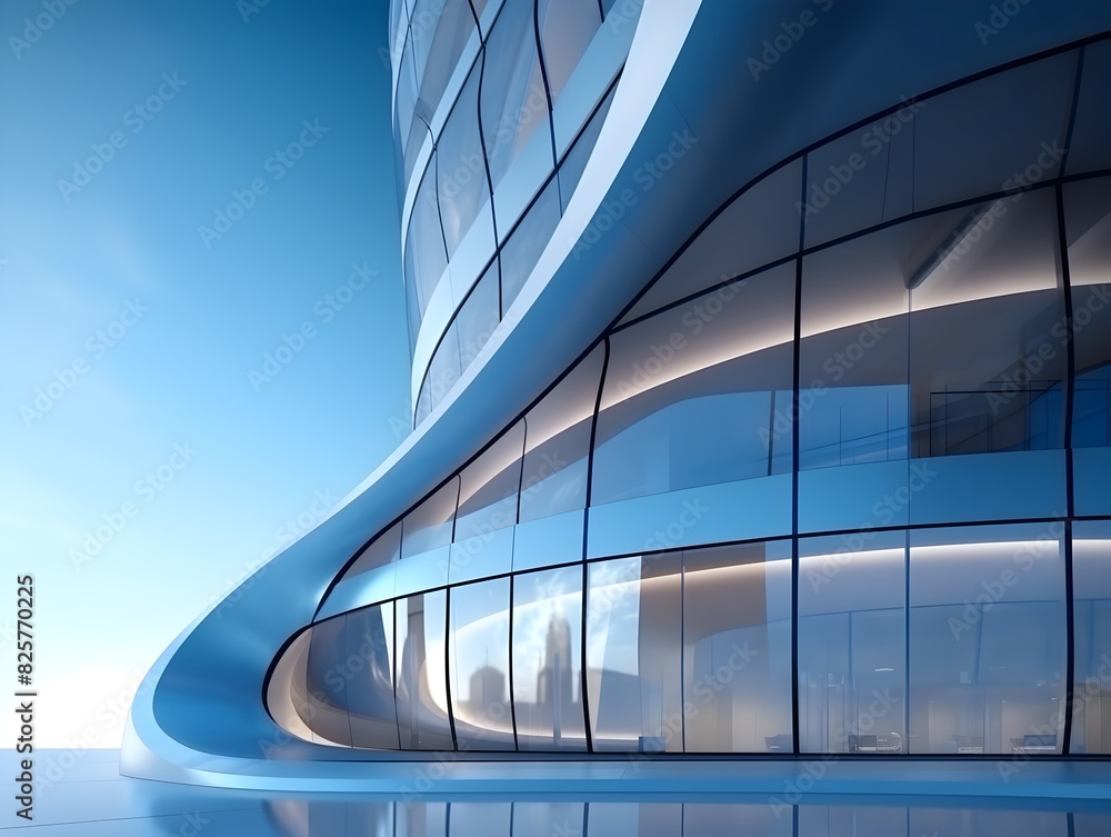 Striking Futuristic Architecture Featuring Curved Glass Facade and Sleek Modern Design