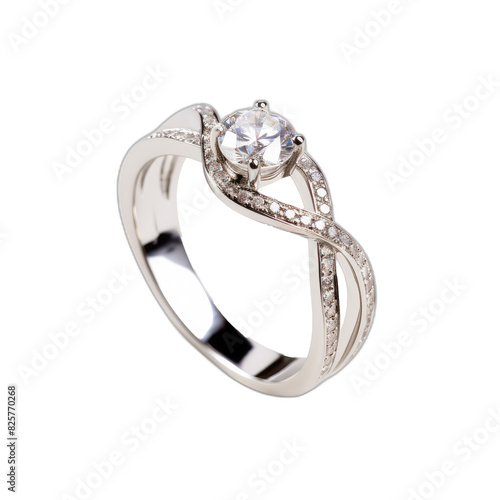 beautiful ring design. wedding engagement rings with diamonds on isolate white background.