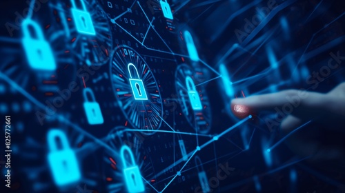 Digital Security Blueprint with Fingerprint Lock