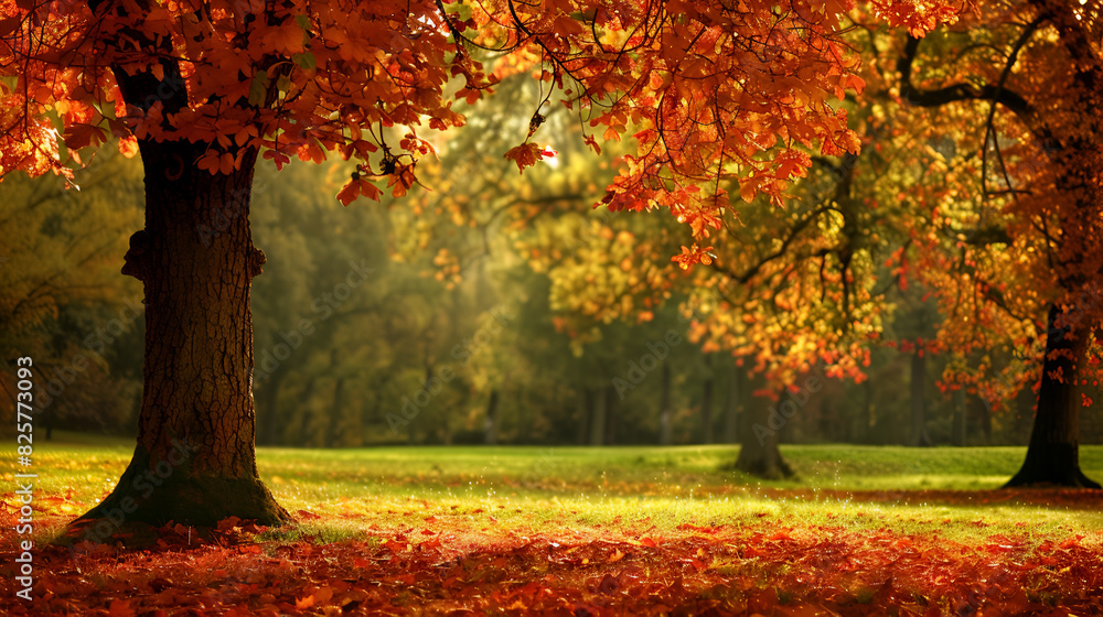 Beautiful Trees Leaves Changing Autumn, generative AI