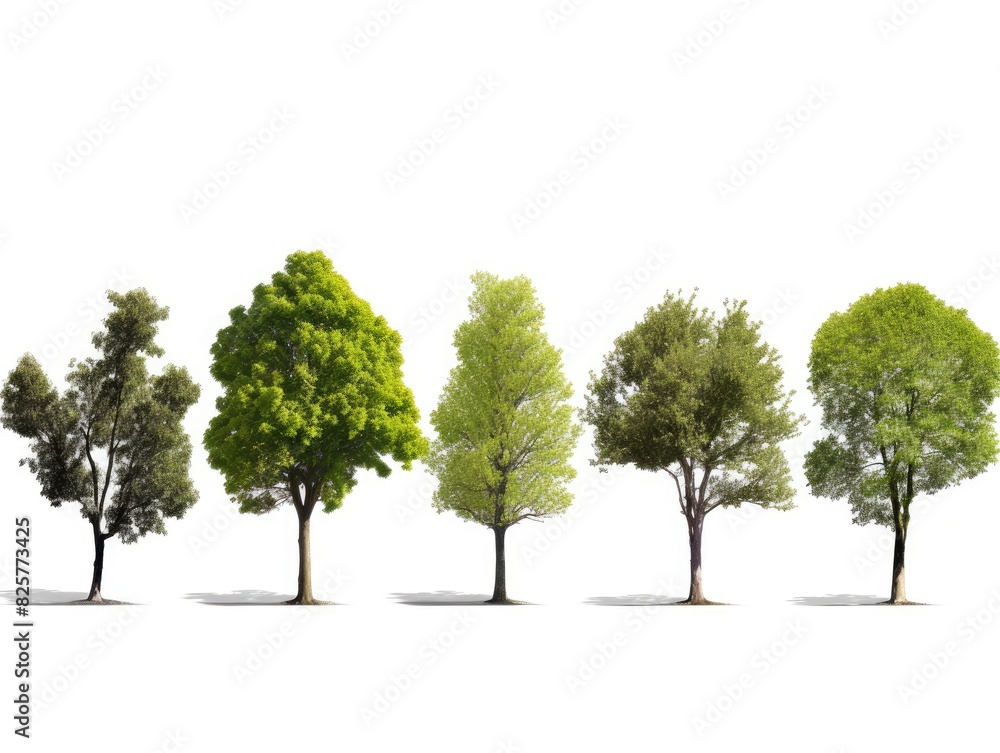 Obraz premium Group trees isolated on white background.