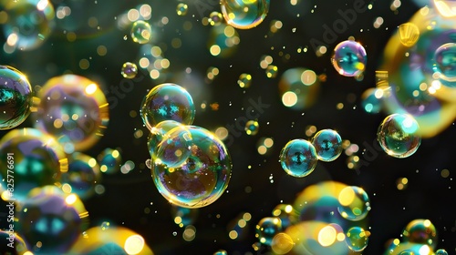 Bubbles on black background