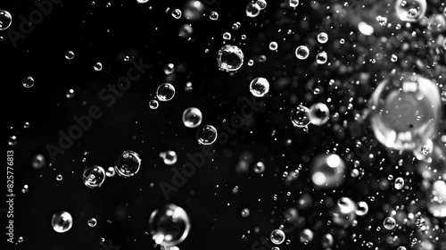 Bubbles on black background
