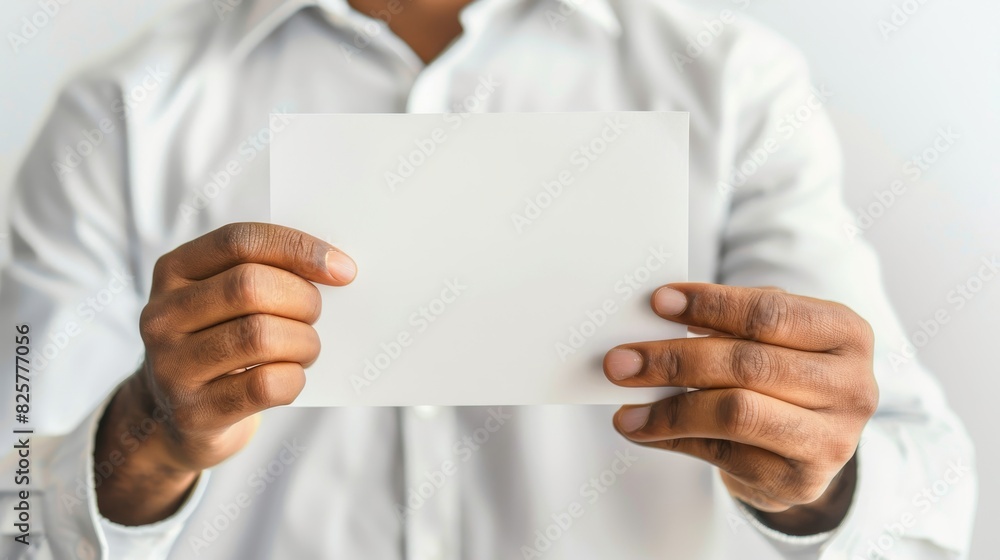 Close-up hands holding a piece of paper, isolated white backdrop, studio lighting, detailed focus on skin and paper surface Close-up hands holding a piece of paper, isolated white backdrop, studio lighting, detailed focus on skin and paper surface