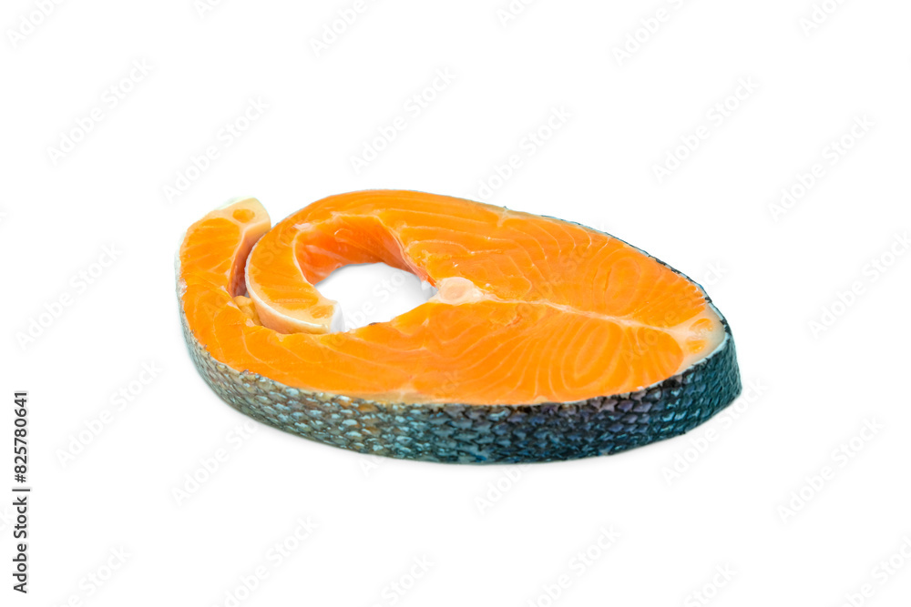 Salmon fish health food on the White Blackground Salmon fish health food on the White Blackground