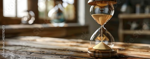 hourglass sands, fleeting time, close up, contemplative mood photo