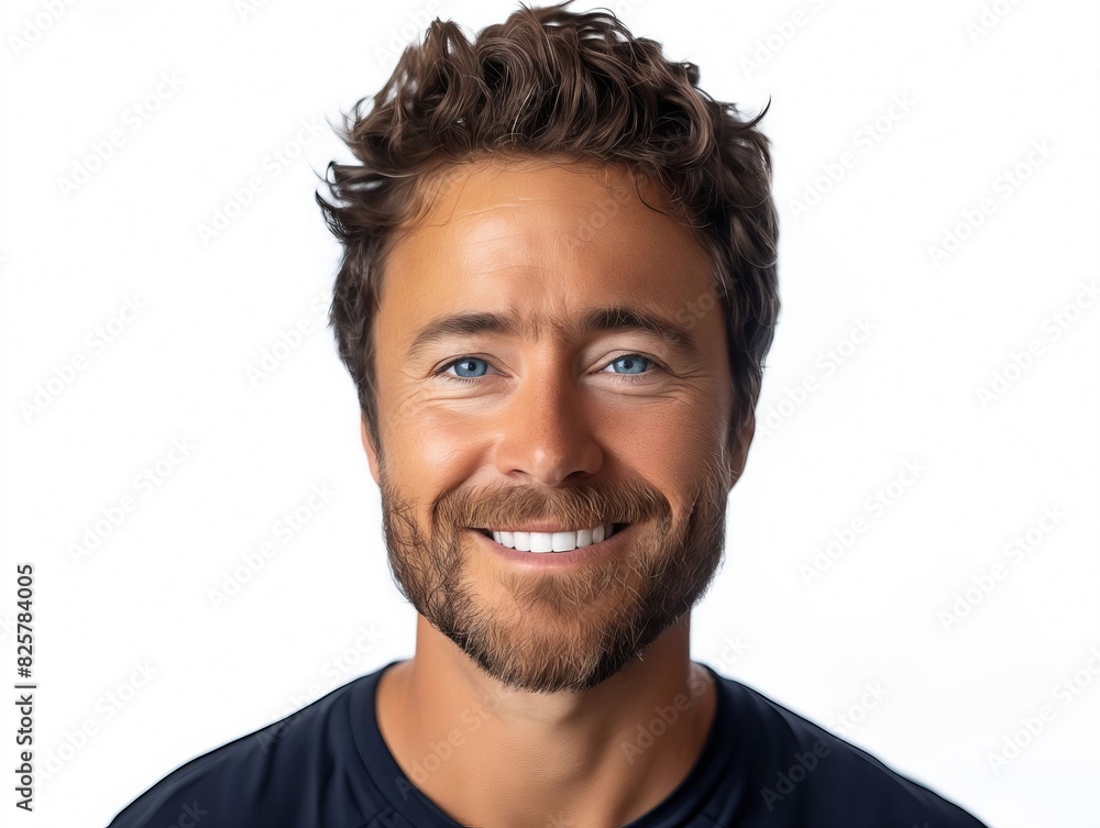 Obraz premium A man with a beard and a smile.