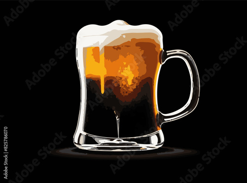 vector glass of beer on a white background.